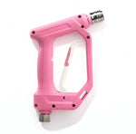 Pink Kawaii Klean pressure washer gun foam cannon attachment, designed for efficient car washing.