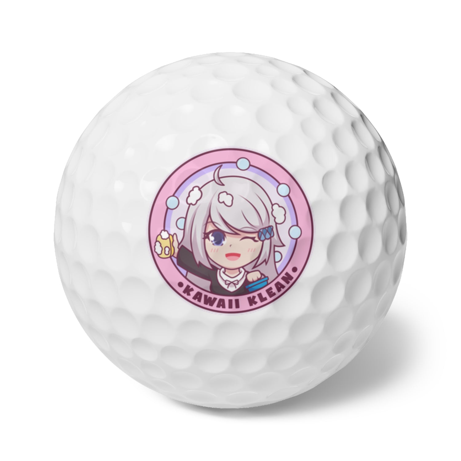 Pink Kawaii Klean Golf Balls, 6pcs