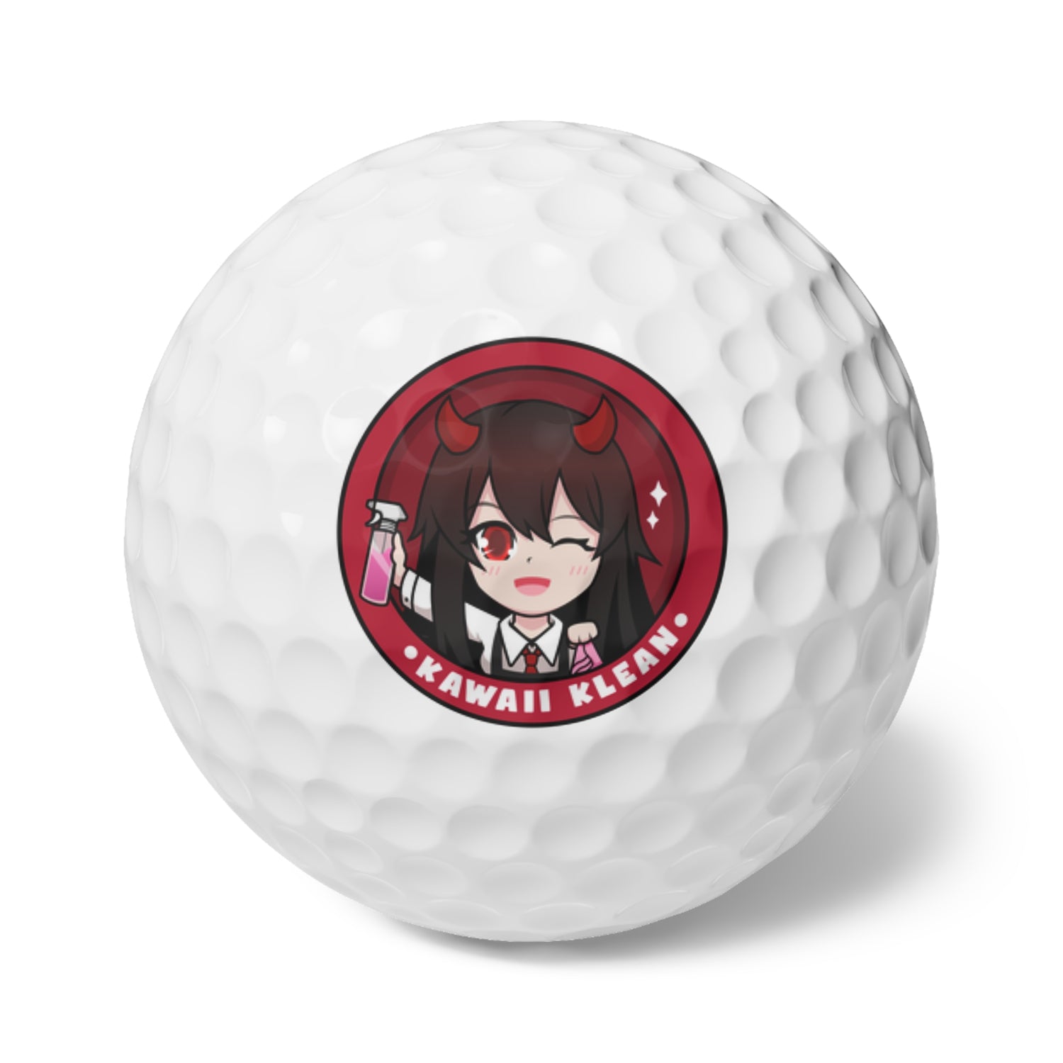 Red Kawaii Klean Golf Balls, 6pcs