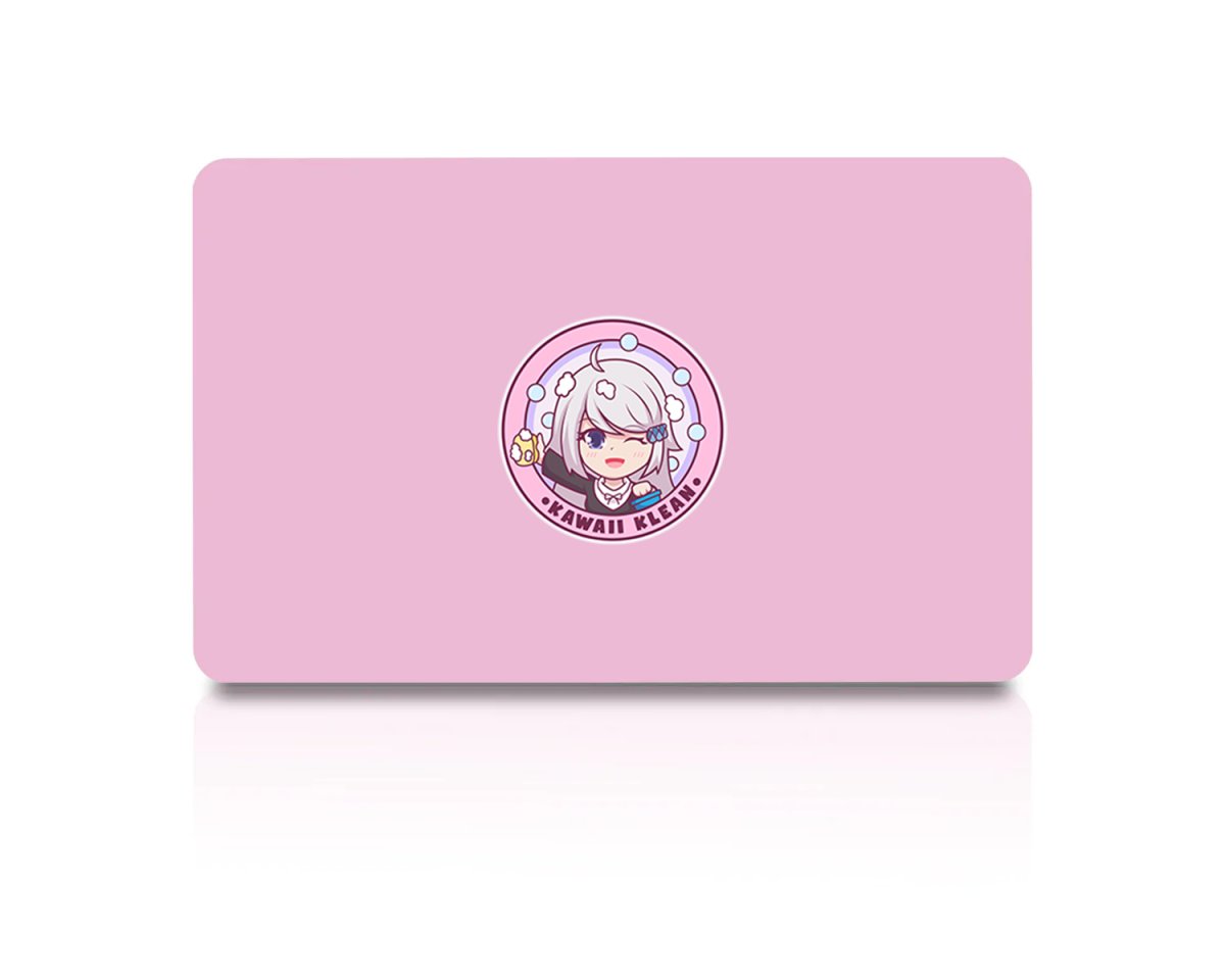 Pink gift card with kawaii klean logo in the center.